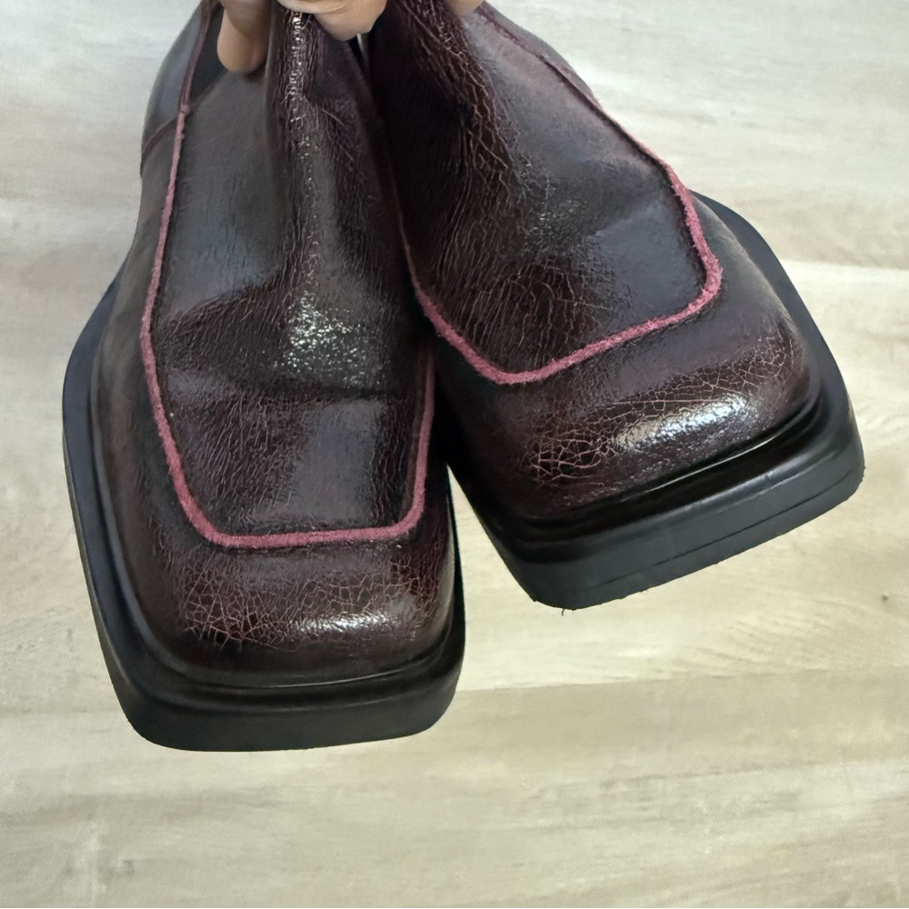Free People distressed Black purple leather Boots - Picture 7 of 12